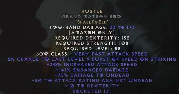 Diablo 2 Resurrected Patch 2.6 Bowazon Build Hustle Runeword & Weapons & Skills content 1